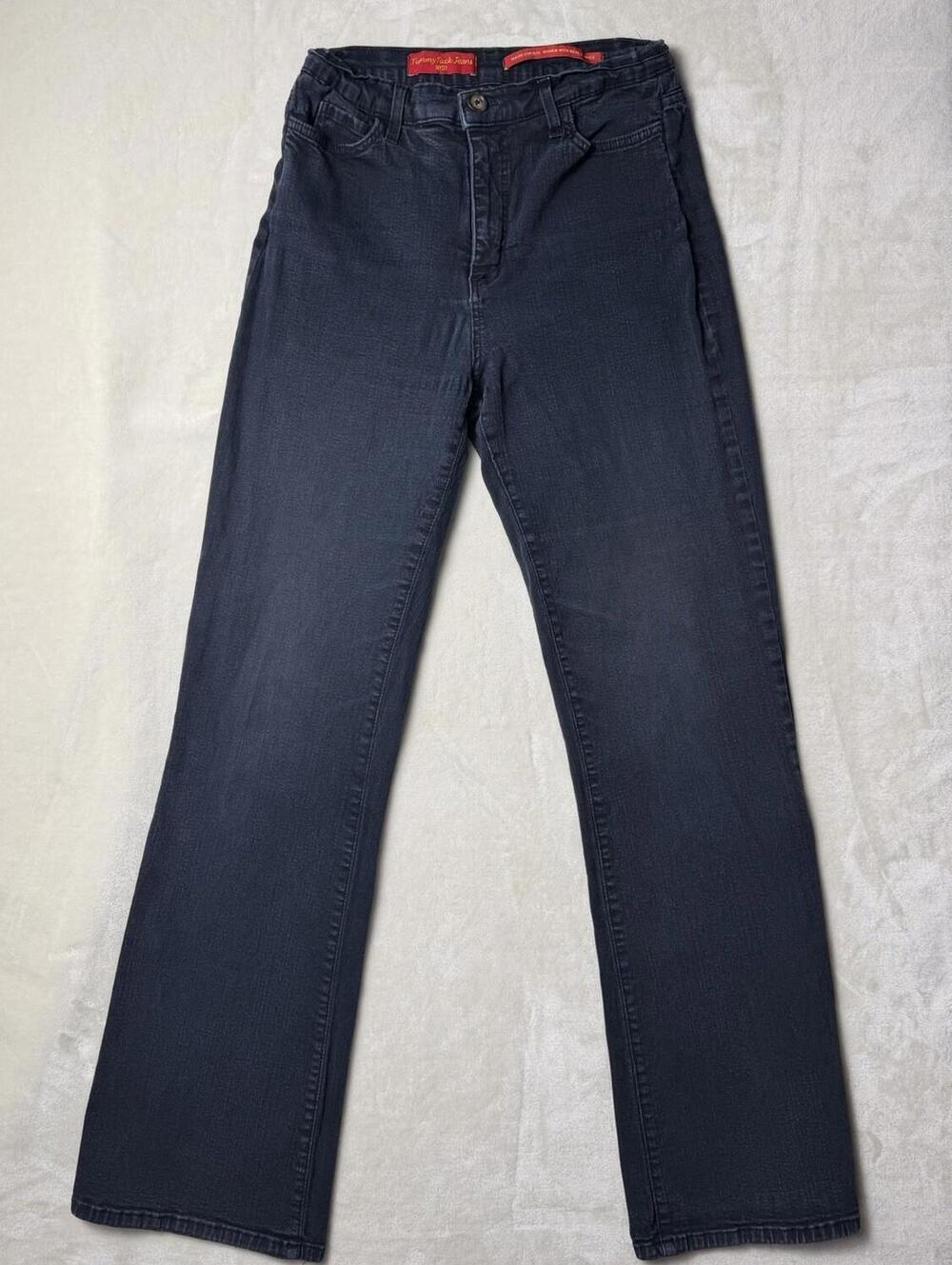 NYDJ Tummy Tuck Jeans Womens Size 12 Dark Straight Leg Stretch High Rise